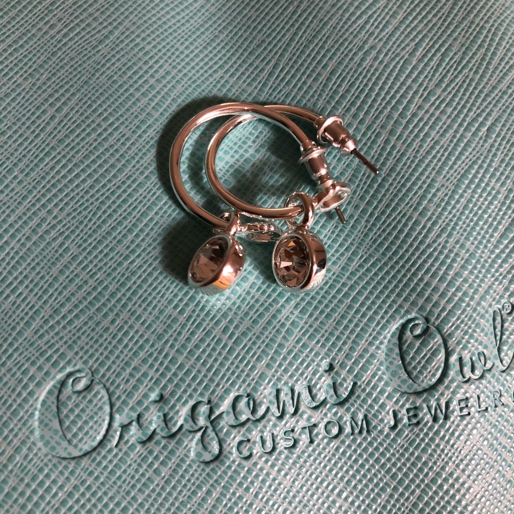 Silver Customizable Hoops W/drops Set - Picture 3 of 3